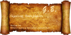 Gyalog Benjámin névjegykártya